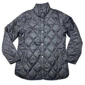 NWT32 Degrees Heat Womens Black Quilted Snap Front Mock Neck Jacket Size Small